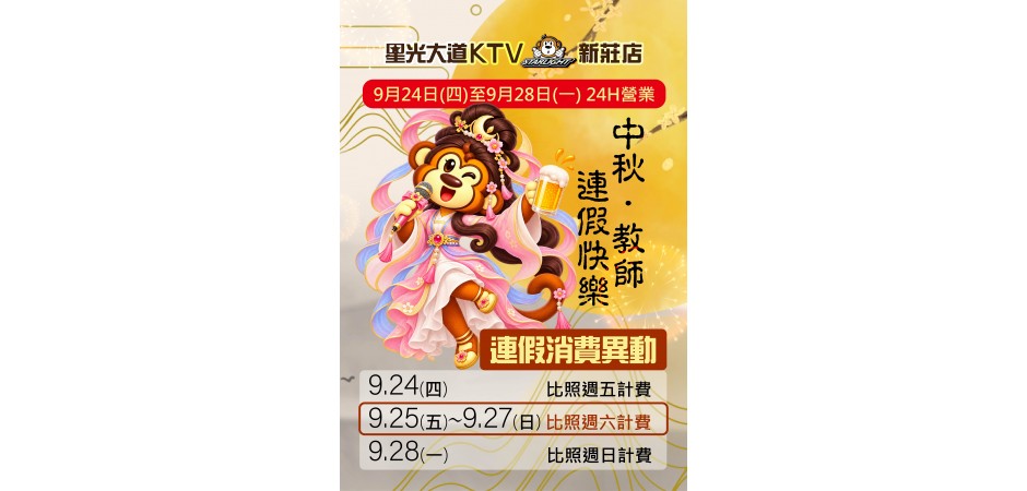 中秋&教師節連假消費異動